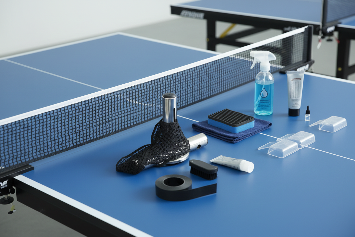 Pingpongasztal tartozékok és karbantartás
