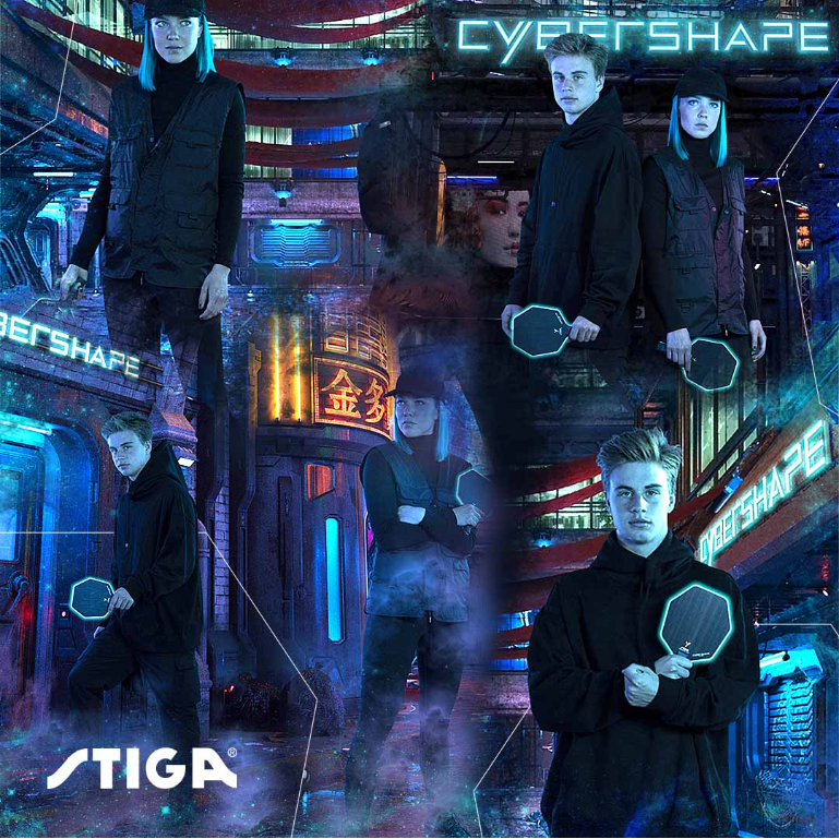 Stiga Pingpongütő CYBERSHAPE PRO CARBON 5-STAR