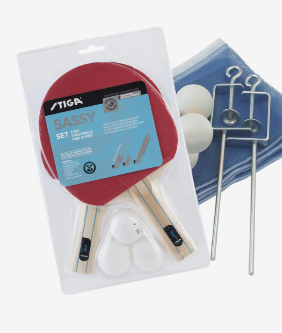 Stiga SET SASSY pingpongütő szett – 2 ütő 3 labda háló